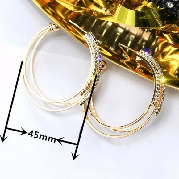 18K gold plated hoop earrings - Picture 4 of 5